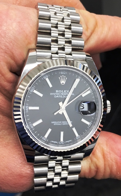 Rolex Datejust 41 Blue Stick Dial Fluted Jubilee 126334 — Watch Exchange Co.