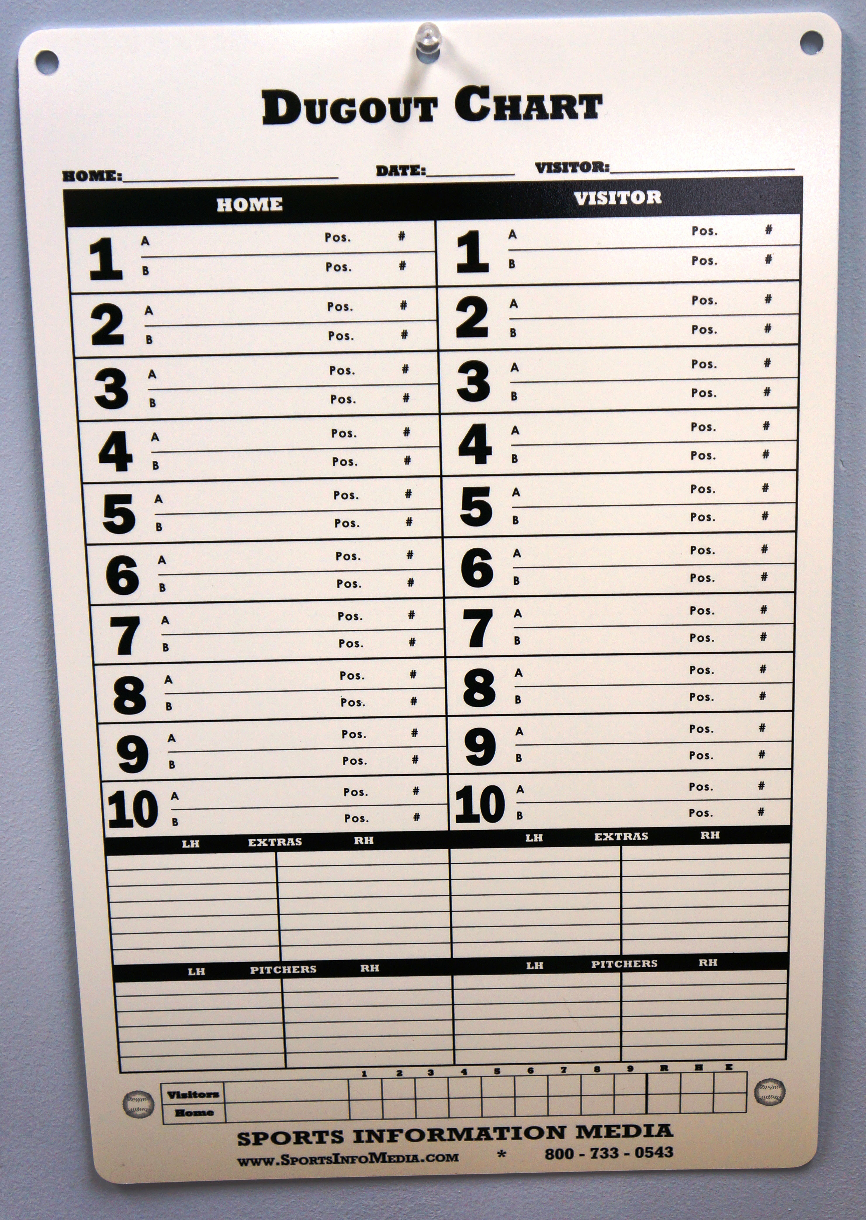 Sports Information is proud to introduce the Reusable Dugout Chart